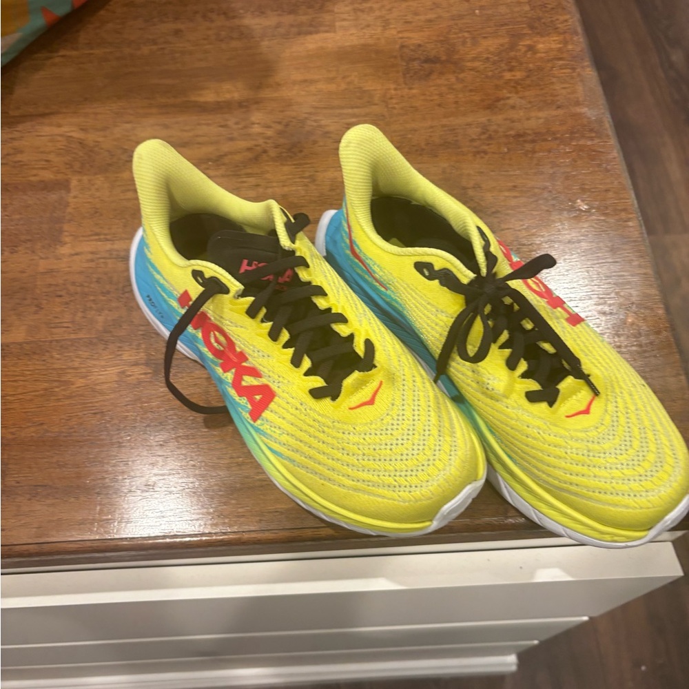 Hoka women Vibrant Yellow and Blue Sneakers